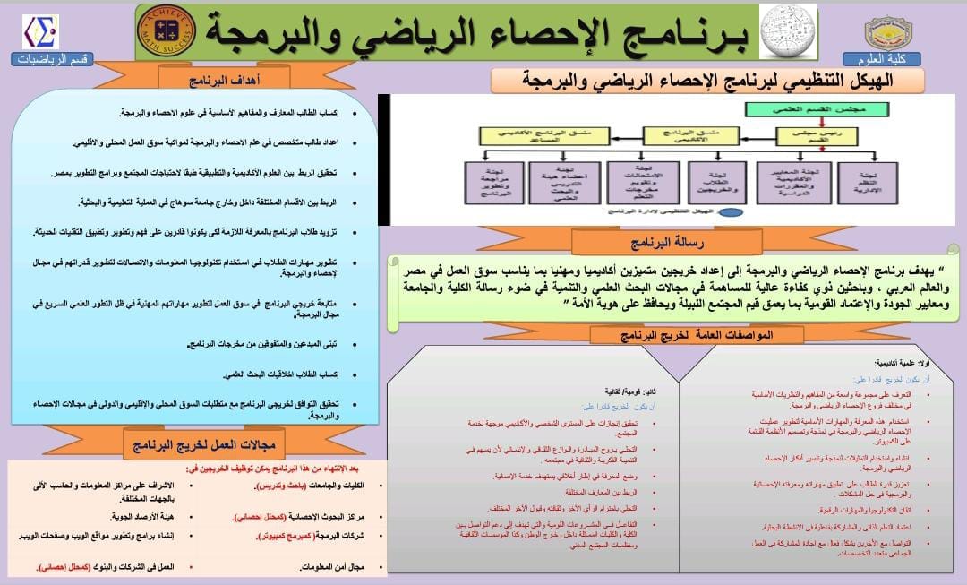 برنامج الاحصاء الرياضي والبرمجة (خاص بمصروفات)