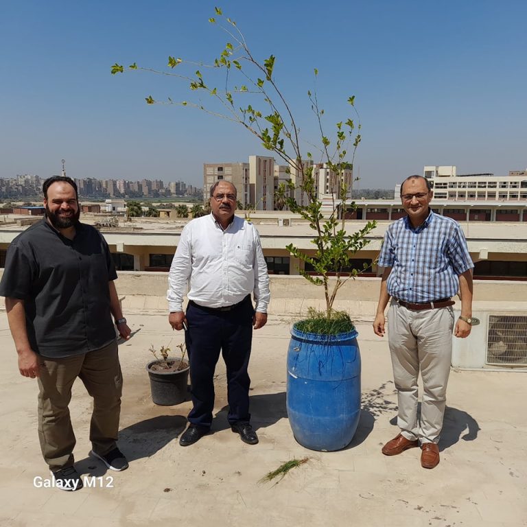 تفقد زراعة الأسطح بكلية العلوم استعدادا للمرحله الثالثه للزراعه