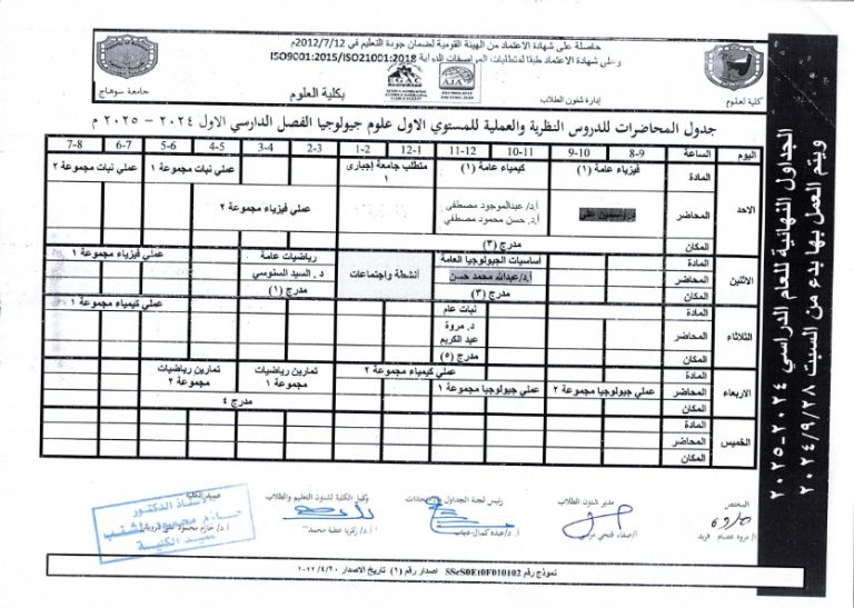 جداول محاضرات الفصل الدراسي الاول2024- 2025_003