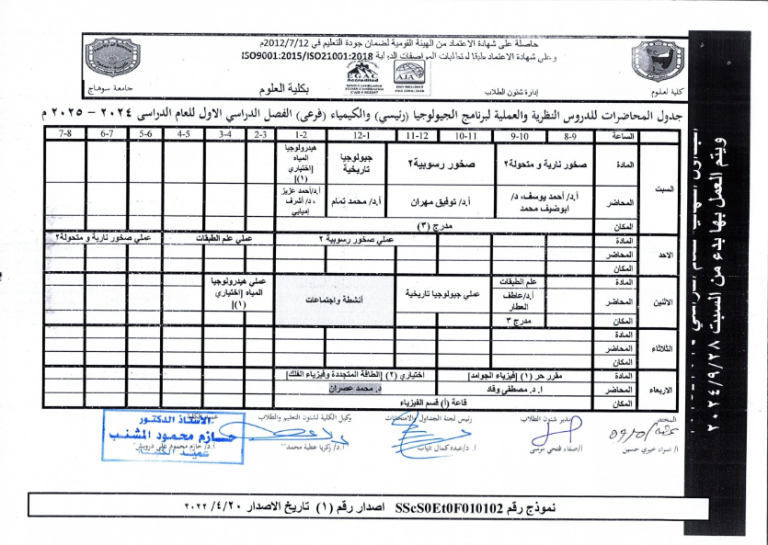 جداول محاضرات الفصل الدراسي الاول2024- 2025_017
