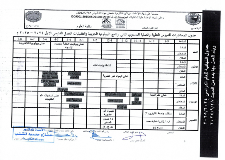جداول محاضرات الفصل الدراسي الاول2024- 2025_036