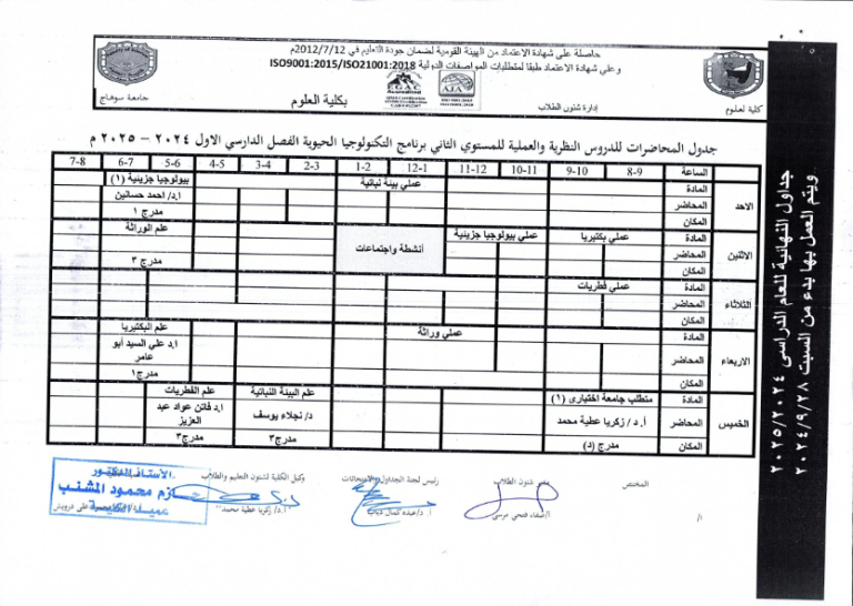 جداول محاضرات الفصل الدراسي الاول2024- 2025_037