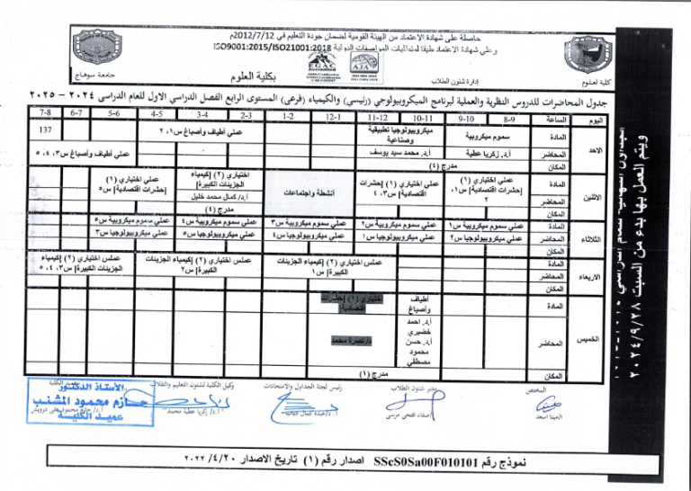 جداول محاضرات الفصل الدراسي الاول2024- 2025_041