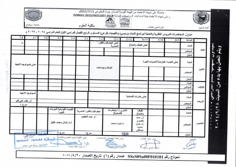 جداول محاضرات الفصل الدراسي الاول2024- 2025_042