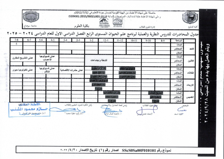 جداول محاضرات الفصل الدراسي الاول2024- 2025_044