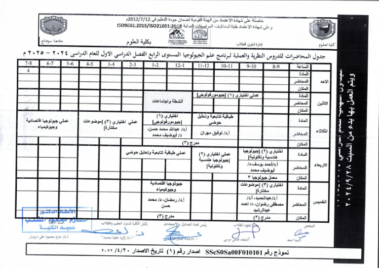 جداول محاضرات الفصل الدراسي الاول2024- 2025_046