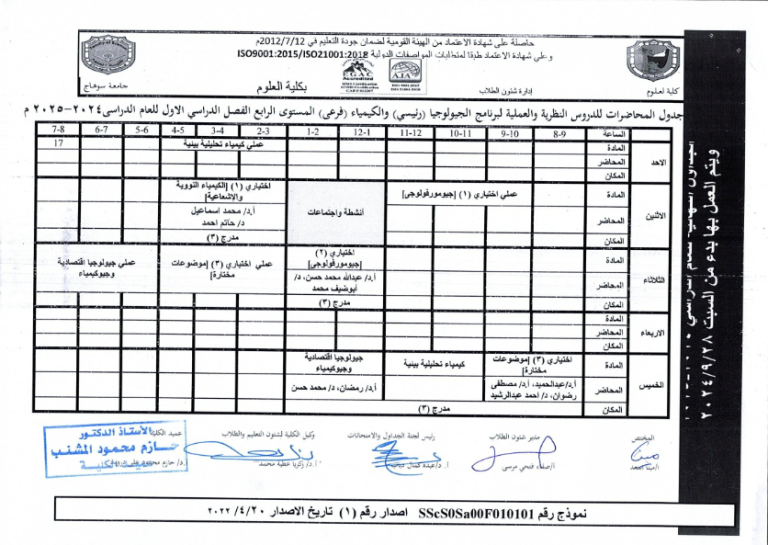 جداول محاضرات الفصل الدراسي الاول2024- 2025_048