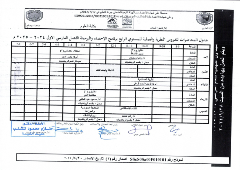 جداول محاضرات الفصل الدراسي الاول2024- 2025_049
